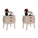 Conjunto com 2 Mesas de Cabeceira Premier 4 Gavetas Off White