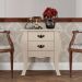 Conjunto com 2 Mesas de Cabeceira Premier 4 Gavetas Off White