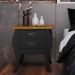 Conjunto com 2 Mesas de Cabeceira Premier 4 Gavetas Retrô Preto e Cumaru