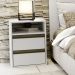 Conjunto com 2 Mesas de Cabeceira Pux Calha 4 Gavetas Branco