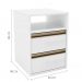 Conjunto com 2 Mesas de Cabeceira Pux Calha 4 Gavetas Branco