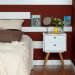 Conjunto com 2 Mesas de Cabeceira Retrô 4 Gavetas Branco