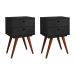 Conjunto com 2 Mesas de Cabeceira Retrô Plus 4 GV Preto
