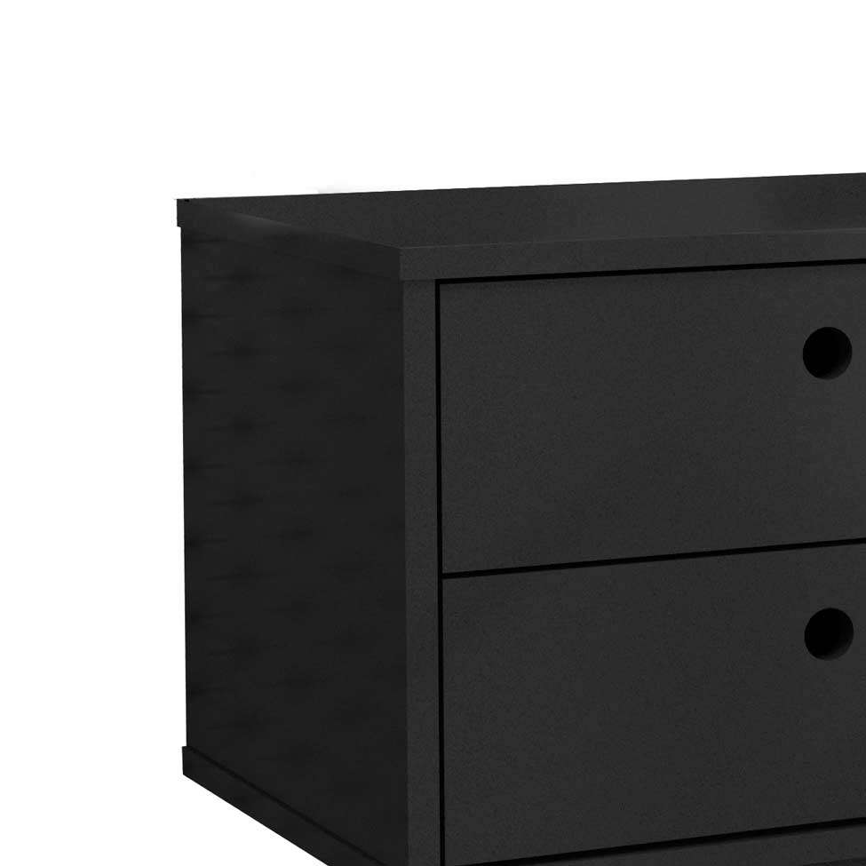 Conjunto com 2 Mesas de Cabeceira Retrô Plus 4 GV Preto