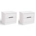 Conjunto com 2 Mesas de Cabeceira S 2 Gavetas Branco