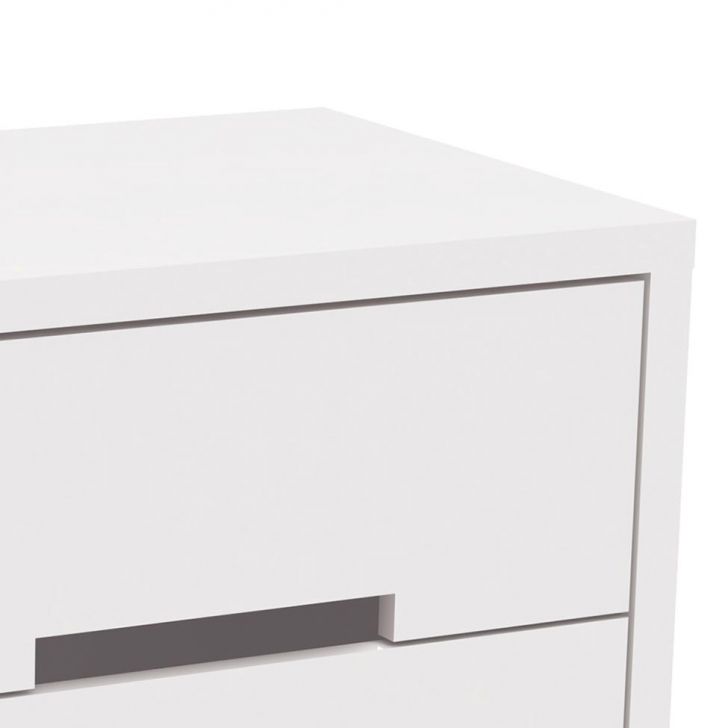 Conjunto com 2 Mesas de Cabeceira S 2 Gavetas Branco