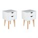Conjunto com 2 Mesas de Cabeceira Smile 4 Gavetas Branco