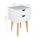 Conjunto com 2 Mesas de Cabeceira Smile 4 Gavetas Branco