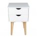 Conjunto com 2 Mesas de Cabeceira Smile 4 Gavetas Branco