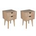 Conjunto com 2 Mesas de Cabeceira Smile 4 Gavetas Madeira