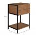 Conjunto com 2 Mesas de Cabeceira Steel Quadra 4 Gavetas Indústrial Vermont e Preto