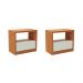 Conjunto com 2 Mesas de Cabeceira Tânia 1 Gaveta Freijó e Off White