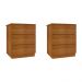 Conjunto com 2 Mesas de Cabeceira Veronna 3 Gavetas Cinamomo