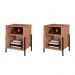 Conjunto com 2 Mesas de Cabeceira Viena New Marrom Claro e Preto
