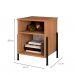 Conjunto com 2 Mesas de Cabeceira Viena New Marrom Claro e Preto