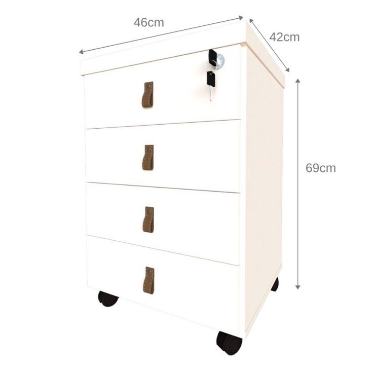 Conjunto com 2 Mesas de Cabeceira Zoe 4 Gavetas Branco
