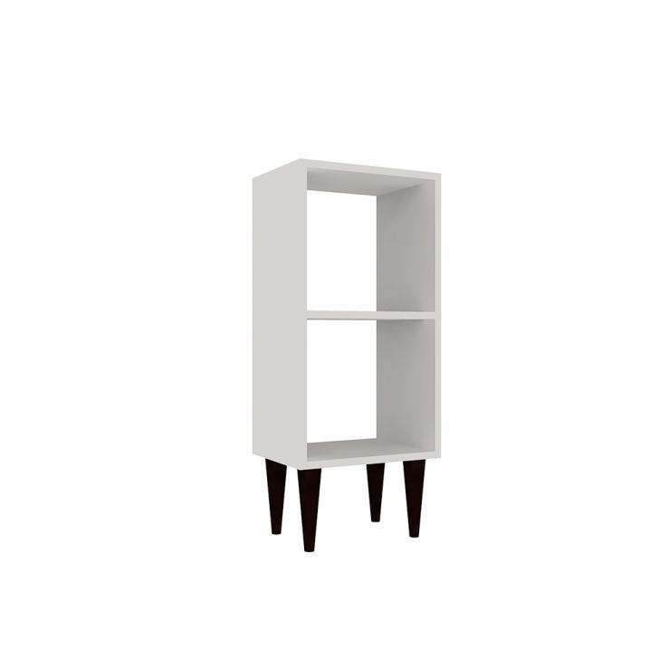 Conjunto com 2 Mesas de Cabeceira com Prateleira Jorah Branco