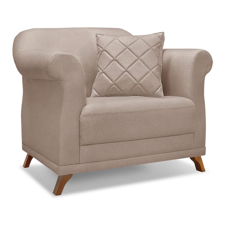 Conjunto com 2 Poltronas Abruzzo Linho Areia