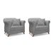 Conjunto com 2 Poltronas Abruzzo Linho Cinza