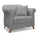 Conjunto com 2 Poltronas Abruzzo Linho Cinza