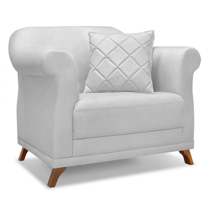 Conjunto com 2 Poltronas Abruzzo Linho Grigio