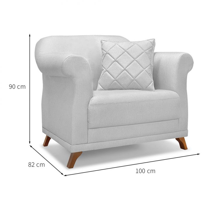 Conjunto com 2 Poltronas Abruzzo Linho Grigio