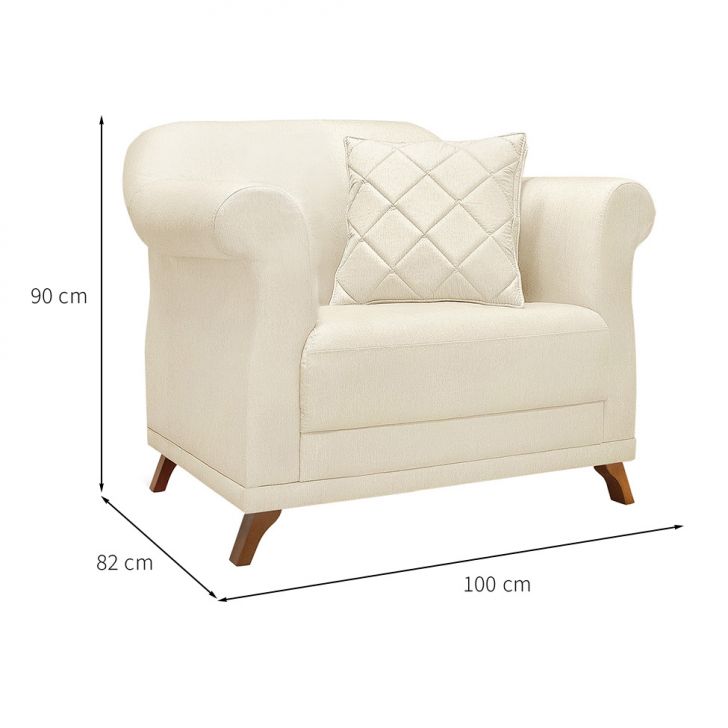 Conjunto com 2 Poltronas Abruzzo Linho Natural