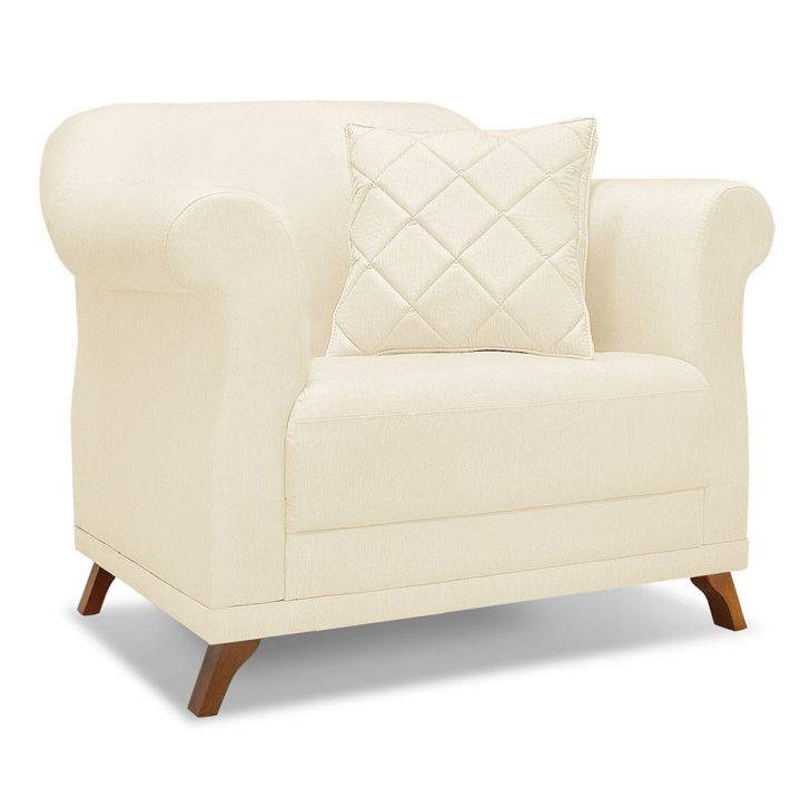 Conjunto com 2 Poltronas Abruzzo Linho Pérola