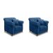Conjunto com 2 Poltronas Abruzzo Suede Azul Marinho