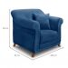 Conjunto com 2 Poltronas Abruzzo Suede Azul Marinho