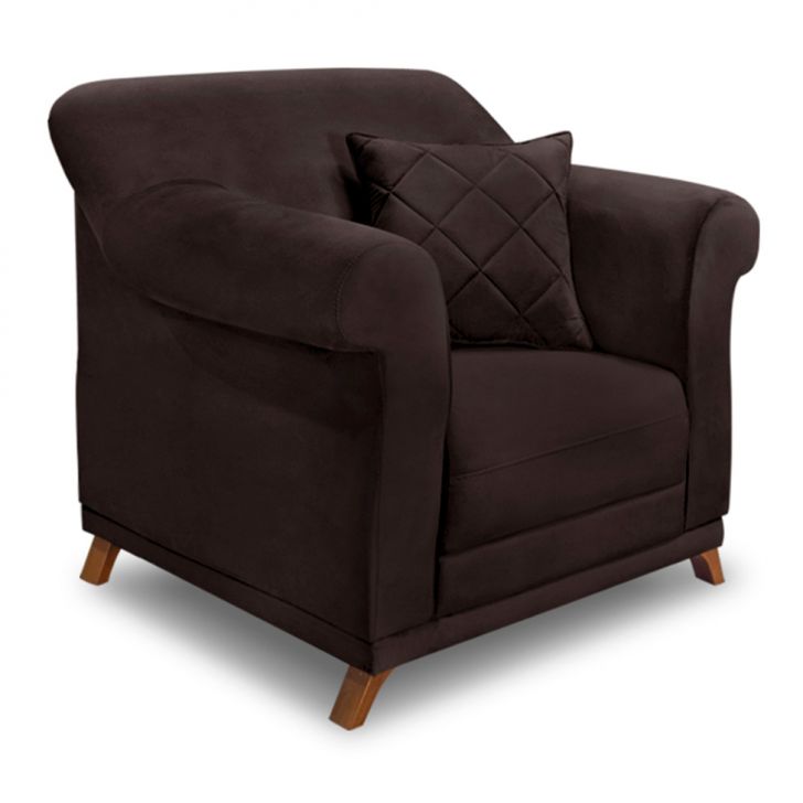 Conjunto com 2 Poltronas Abruzzo Suede Café