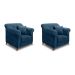 Conjunto com 2 Poltronas Abruzzo Veludo Azul Marinho