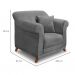 Conjunto com 2 Poltronas Abruzzo Veludo Cinza