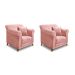 Conjunto com 2 Poltronas Abruzzo Veludo Rosa