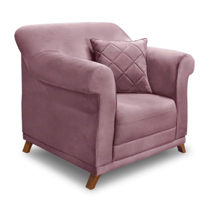 Conjunto com 2 Poltronas Abruzzo Veludo Uva