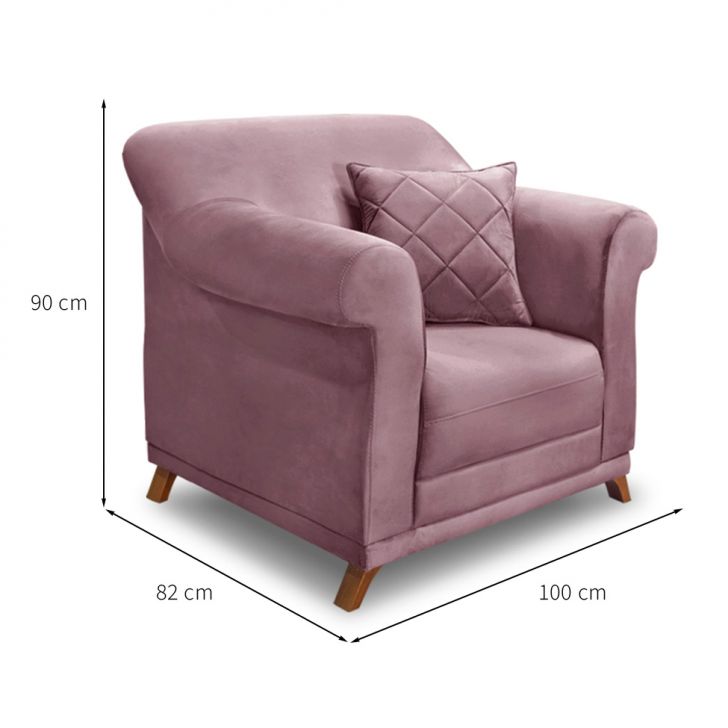 Conjunto com 2 Poltronas Abruzzo Veludo Uva