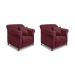Conjunto com 2 Poltronas Abruzzo Veludo Vinho