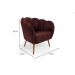Conjunto com 2 Poltronas Ariel Pé Palito Veludo Malbec e Cobre