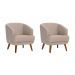 Conjunto com 2 Poltronas Betania Linho Aveia e Madeira