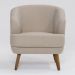 Conjunto com 2 Poltronas Betania Linho Aveia e Madeira