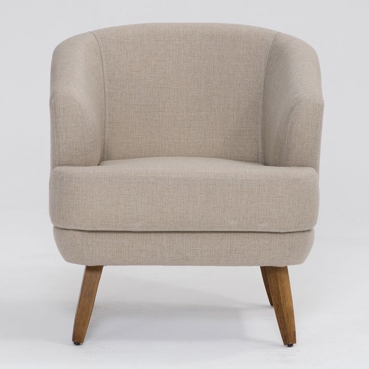 Conjunto com 2 Poltronas Betania Linho Aveia e Madeira