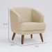 Conjunto com 2 Poltronas Betania Linho Marfim e Madeira