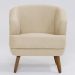 Conjunto com 2 Poltronas Betania Linho Marfim e Madeira