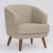 Conjunto com 2 Poltronas Betania Linho Mescla Bege e Madeira