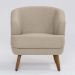 Conjunto com 2 Poltronas Betania Linho Mescla Bege e Madeira