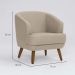 Conjunto com 2 Poltronas Betania Linho Mescla Bege e Madeira