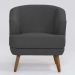 Conjunto com 2 Poltronas Betania Linho Mescla Chumbo e Madeira