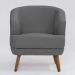 Conjunto com 2 Poltronas Betania Linho Mescla Cinza e Madeira