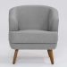 Conjunto com 2 Poltronas Betania Linho Mescla Elefante e Madeira