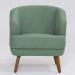 Conjunto com 2 Poltronas Betania Linho Mescla Verde Salvia e Madeira